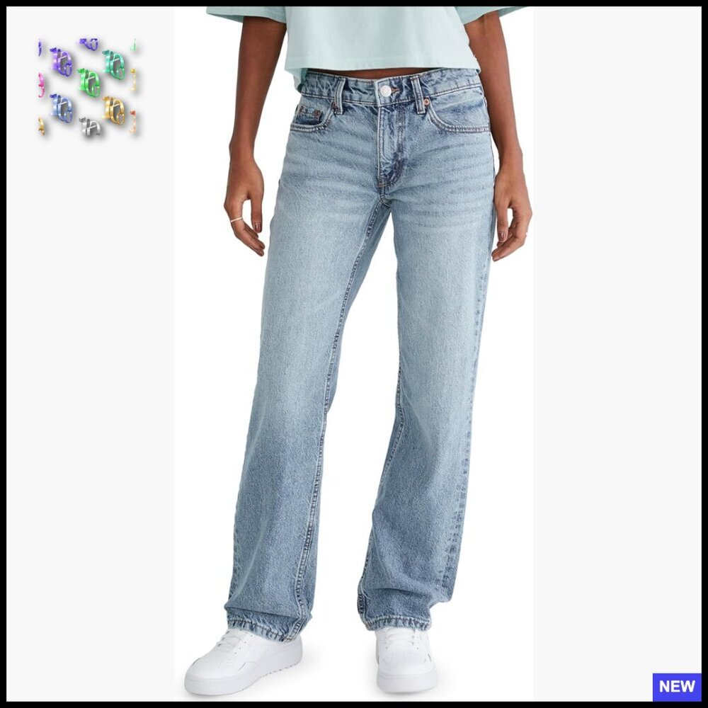 Low Rise Baggy Jeans Y2K Vintage Rigid Denim Relaxed Straight Leg Fit
